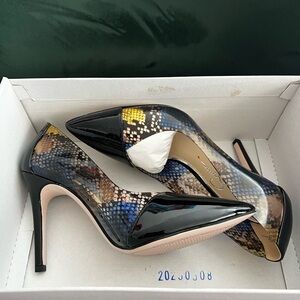 Multi Colored Jessica Simpson 3.5” Snake Print Heels.